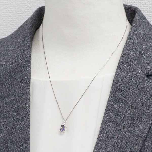 Pt950/ Pt850 タンザナイト ダイヤモンド ペンダントネックレス 0.86ct