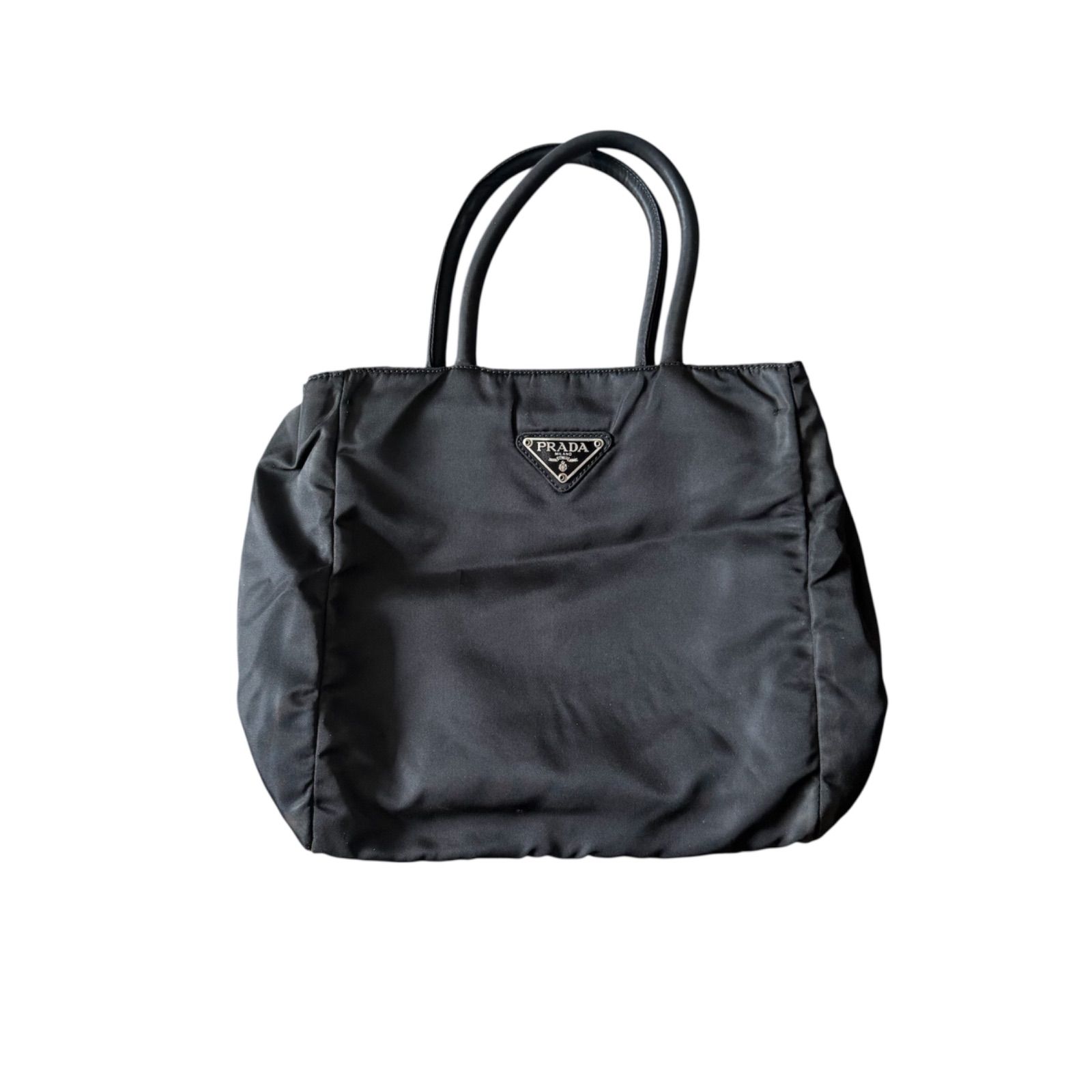 美品】prada ハンドバッグ トートバッグ プラダ ナイロン ブラック 