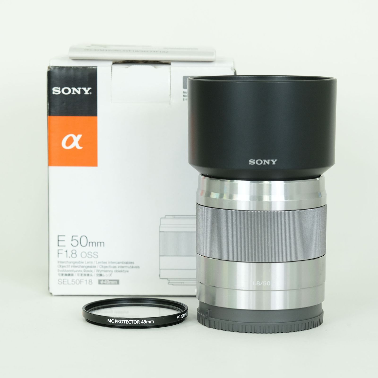 良品 | 純正フィルター付] SONY E 50mm F1.8 OSS SEL50F18 [シルバー
