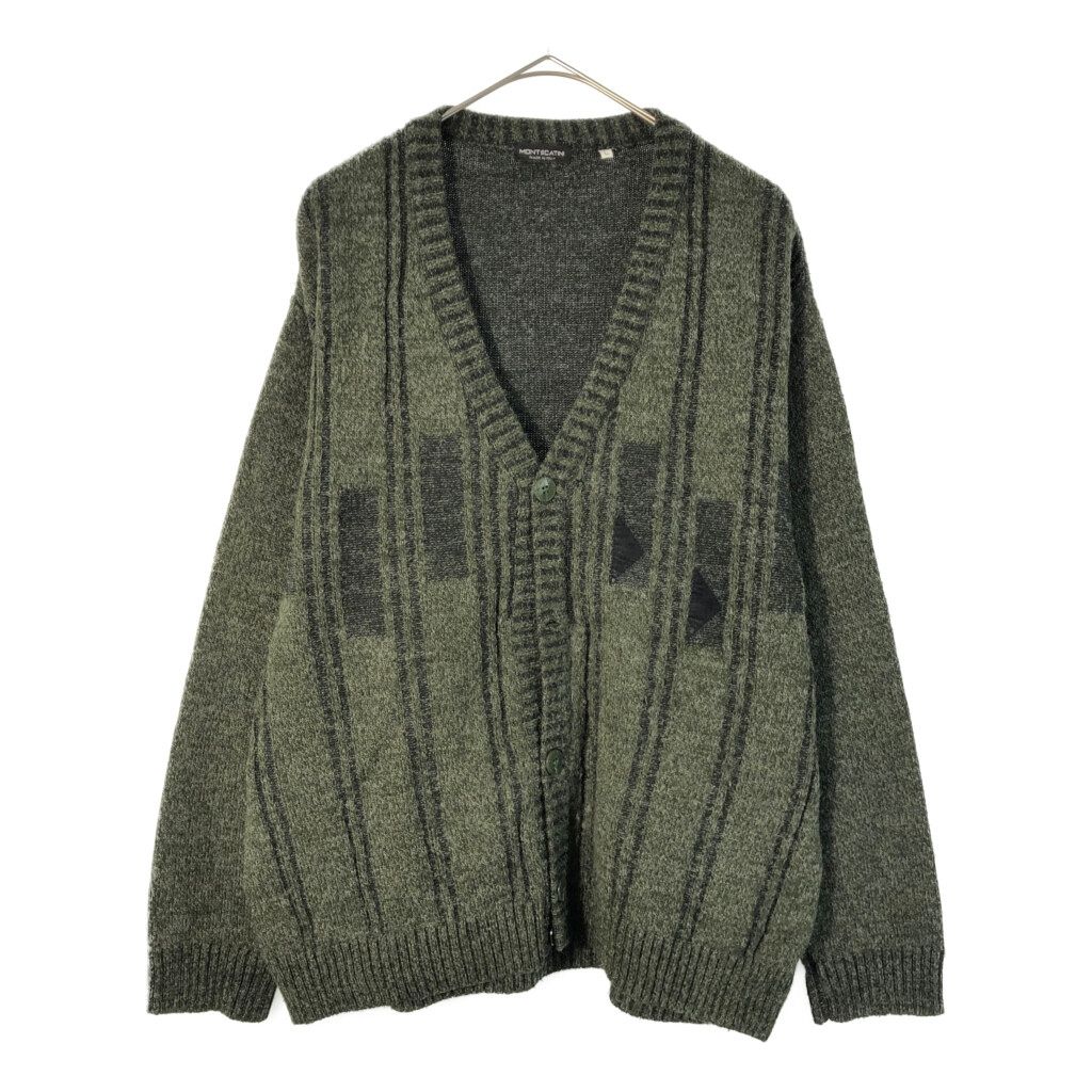 イタリア製 MONTECATINI ウールニットカーディガン グリーン(メンズ L) 古着 X4038