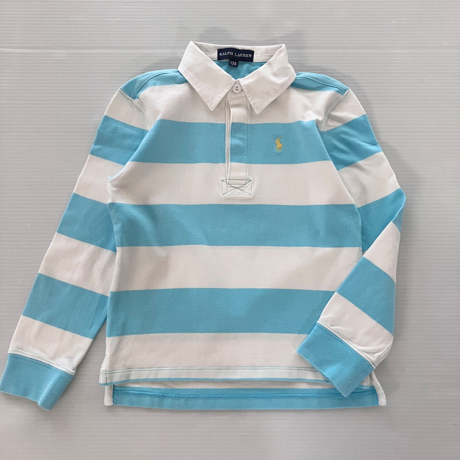 Ralph Lauren ラルフローレン トップス 長袖 ポロシャツ ボーダー 水色