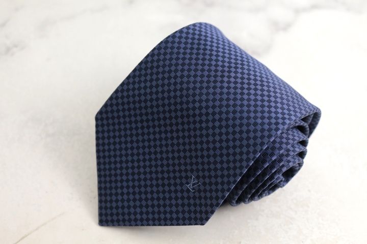 ルイ・ヴィトン ブランド ネクタイ チェック柄 ワンポイントシルク