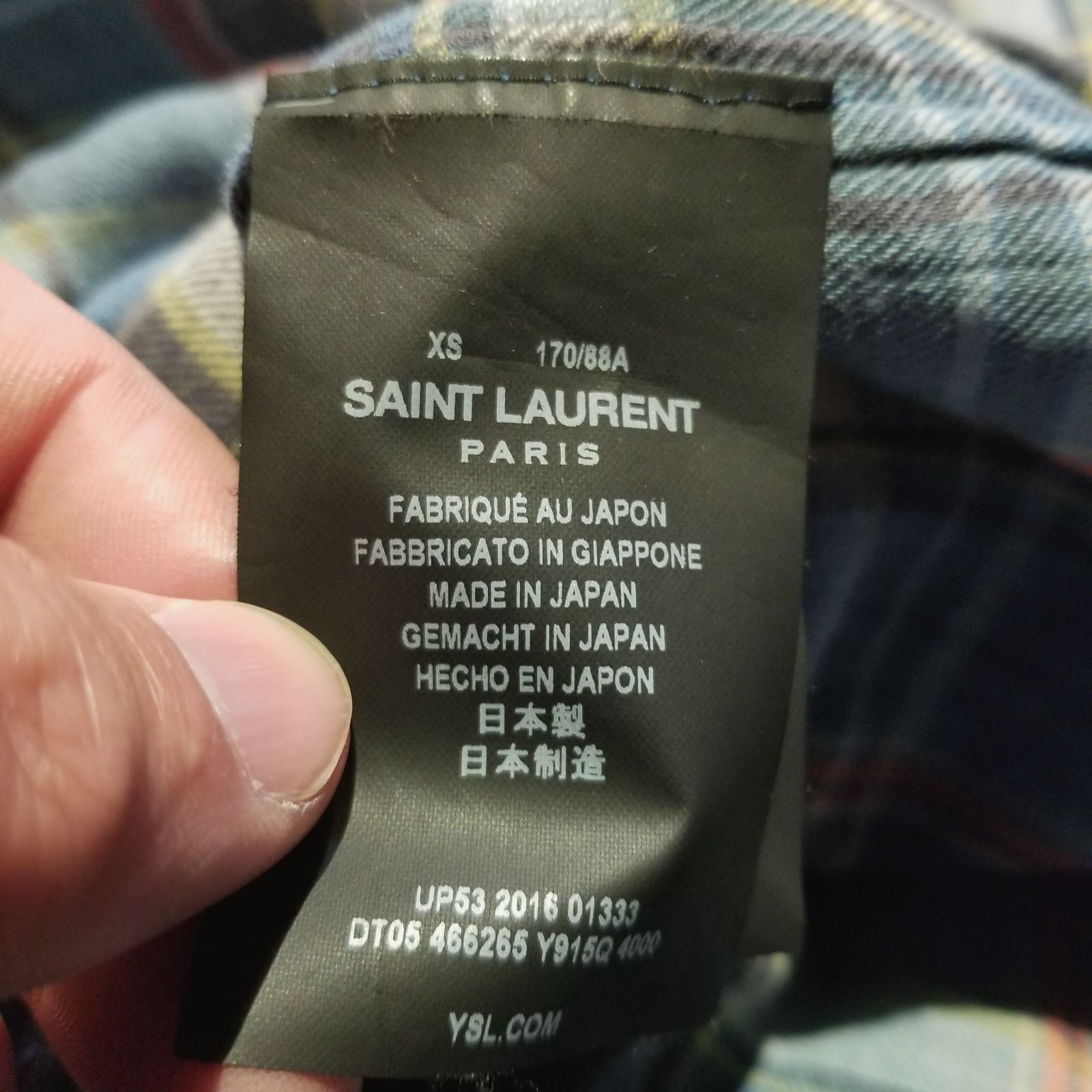 SAINT LAURENT PARIS 16ss チェックシャツ XS サンローラン 2016ss