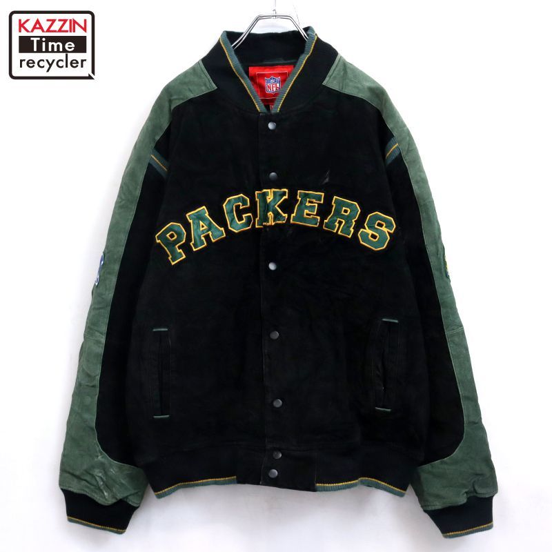 00s NFL グリーンベイ・パッカーズ スタジャン レザージャケット