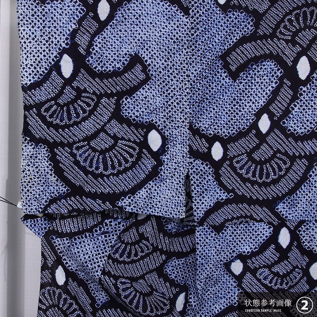 夏物 有松鳴海絞り 浴衣 身丈137cm 裄丈65cm Bランク XS 木綿 洗える