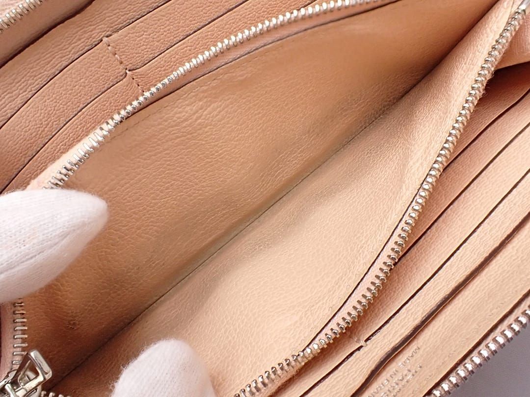 HERMES エルメス ラウンドジップ 長財布 アザップロング クラシック オールレザー  ピンクベージュ X刻印 中古B 【送料無料】 A-9141【質屋出品】 HERMES エルメス ラウンドジップ 長財布 アザップロング クラシック