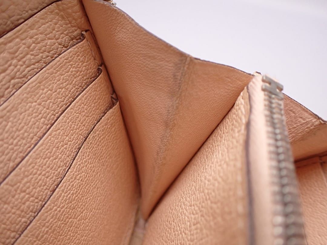 HERMES エルメス ラウンドジップ 長財布 アザップロング クラシック オールレザー  ピンクベージュ X刻印 中古B 【送料無料】 A-9141【質屋出品】 HERMES エルメス ラウンドジップ 長財布 アザップロング クラシック