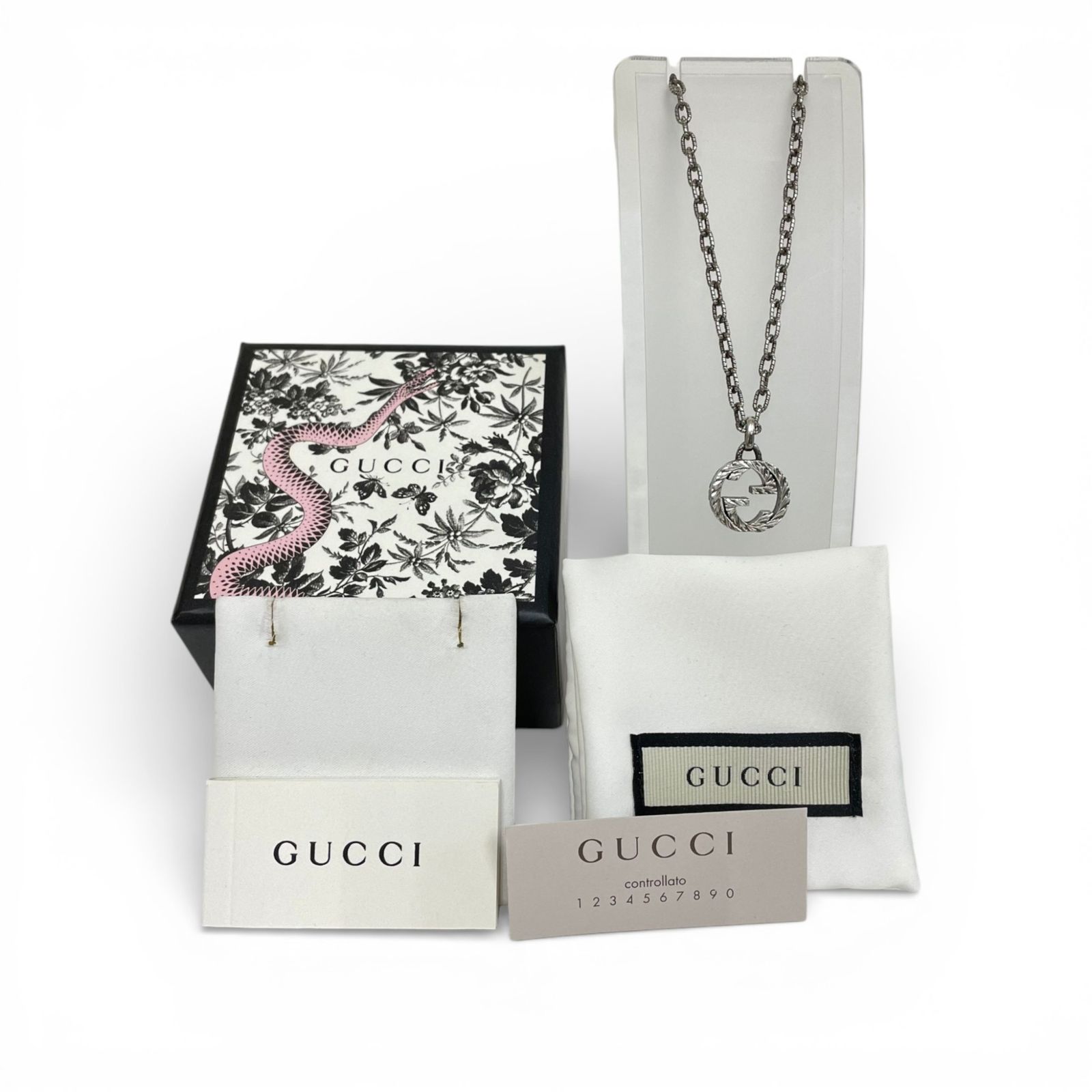 GUCCI グッチ ネックレス 925 インターロッキングG アラベスク 455307 