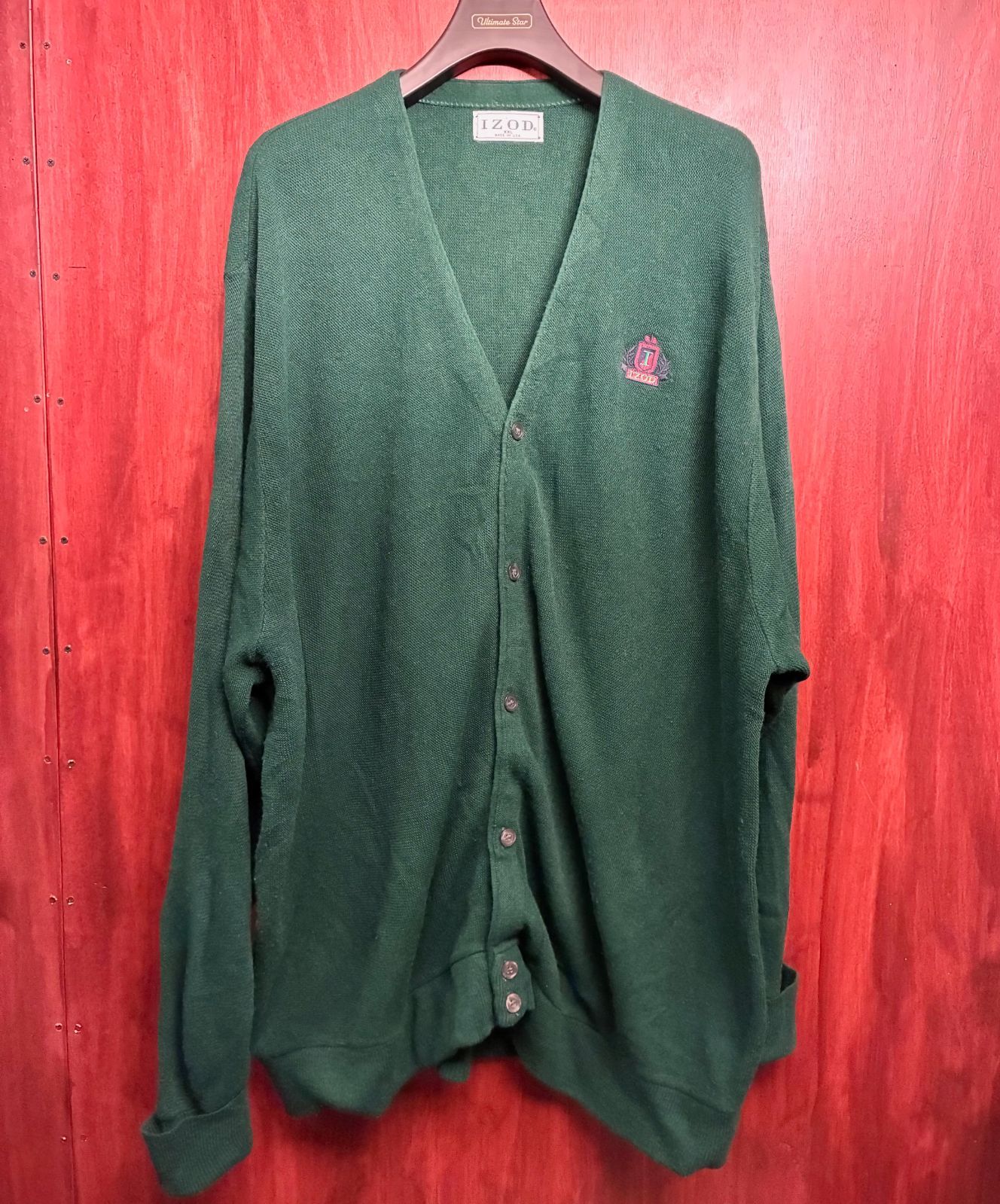 1970s Izod Lacoste Acrylic Cardigan Sweater ⁄ Made in USA ⁄ 70年代 