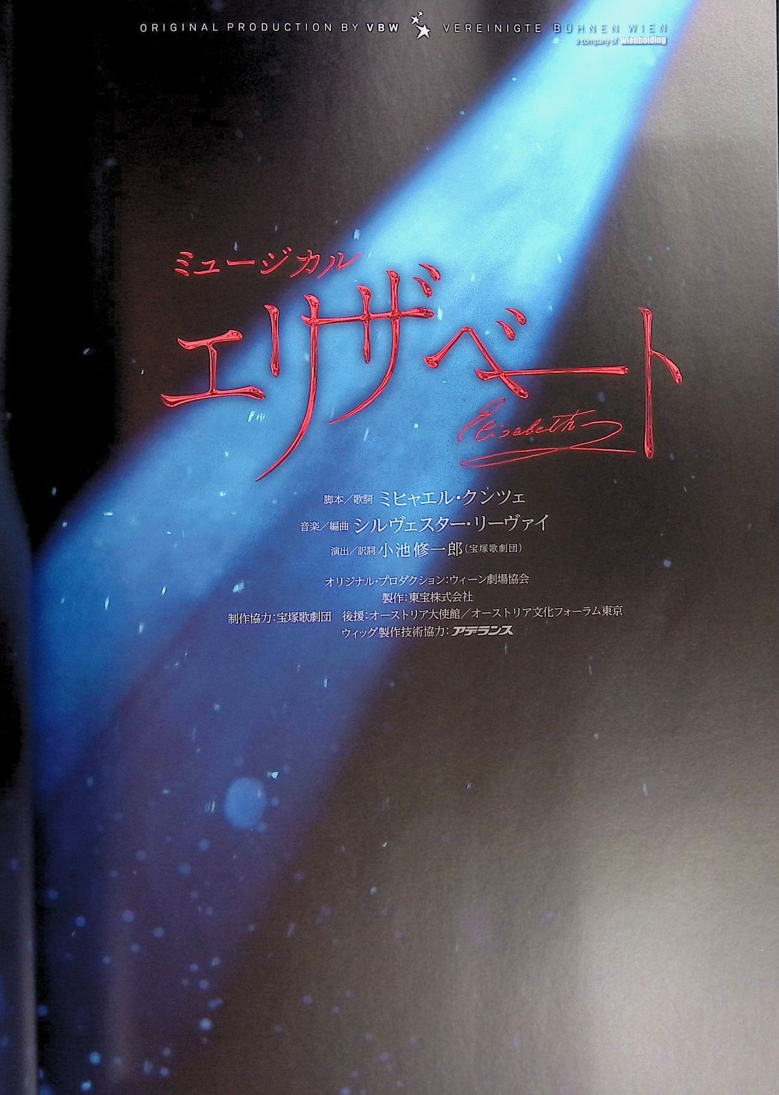ミュージカル パンフレット エリザベート Elisabeth 主演 花總まり 愛