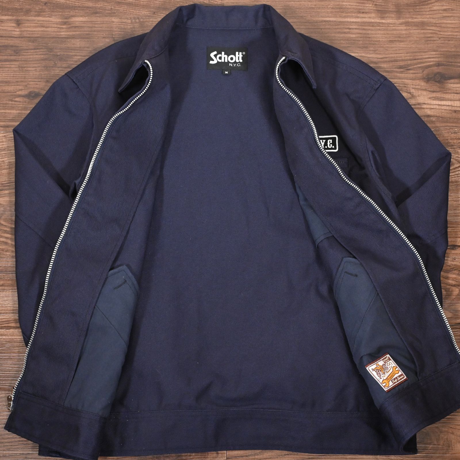 schott ショット ワークジャケット ネイビー ワッペン アメカジ M