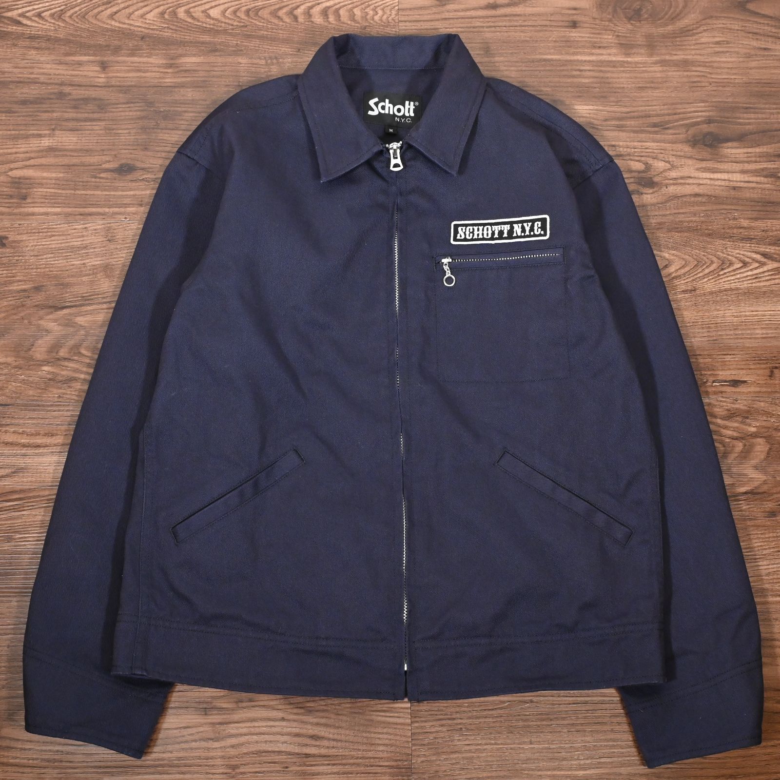 schott ショット ワークジャケット ネイビー ワッペン アメカジ M