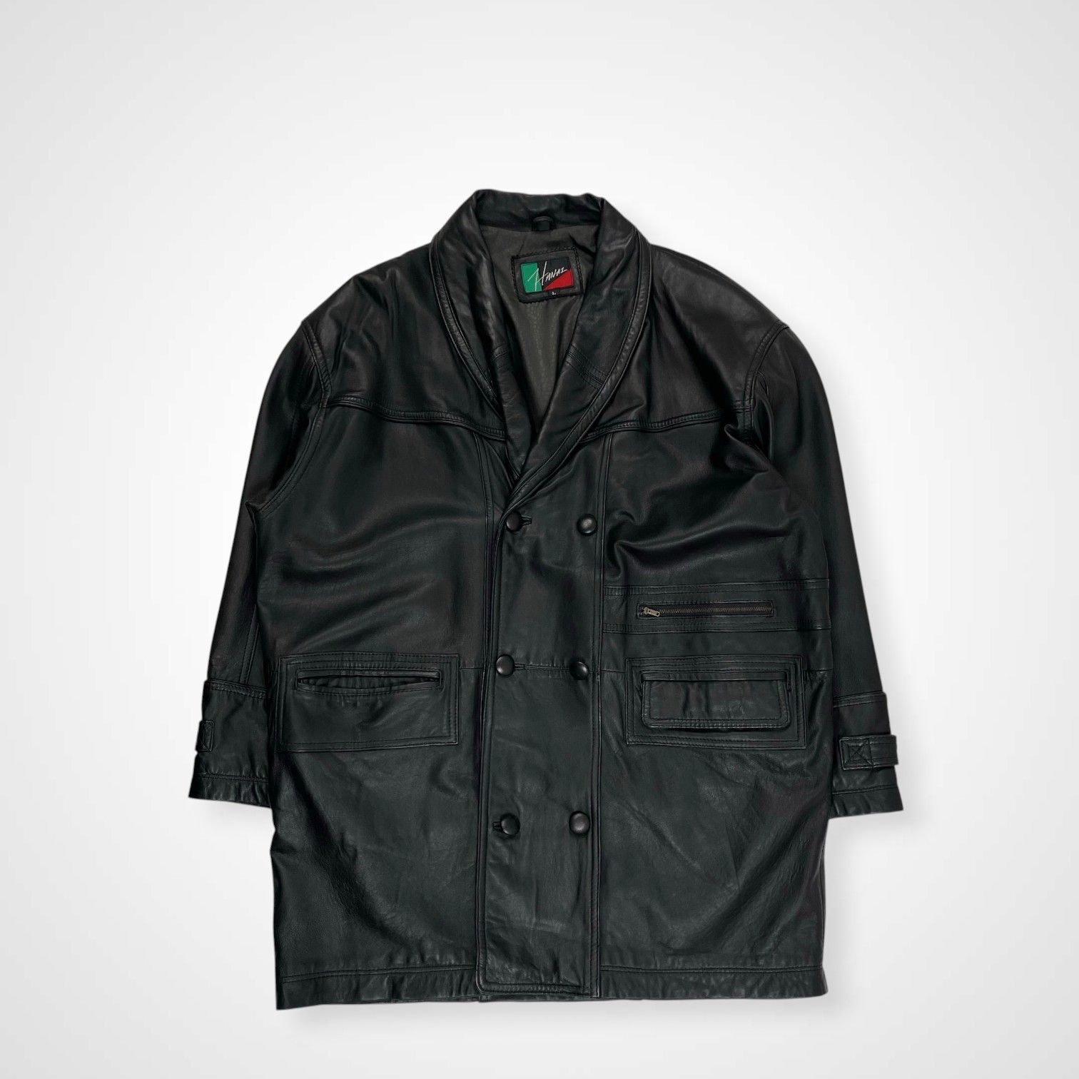 VINTAGE ヴィンテージ / ショールカラーレザーハーフコート カーコート