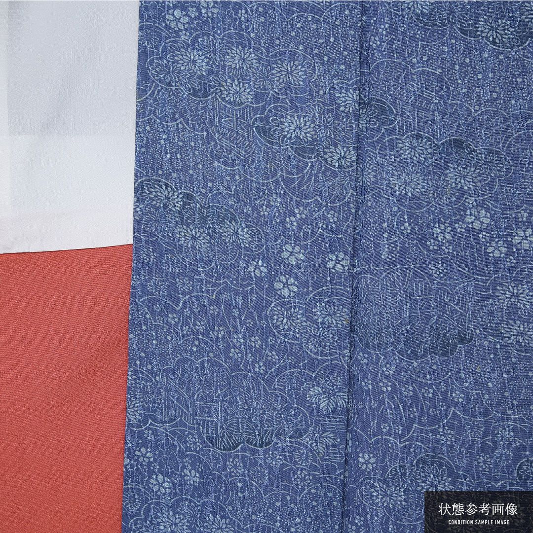 小紋 身丈157cm 裄丈62.5cm Cランク M ポリエステル 洗える着物 袷