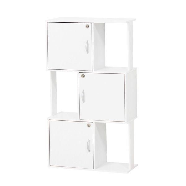 ラック鍵付き3段 ホワイト 組立式 - メルカリ