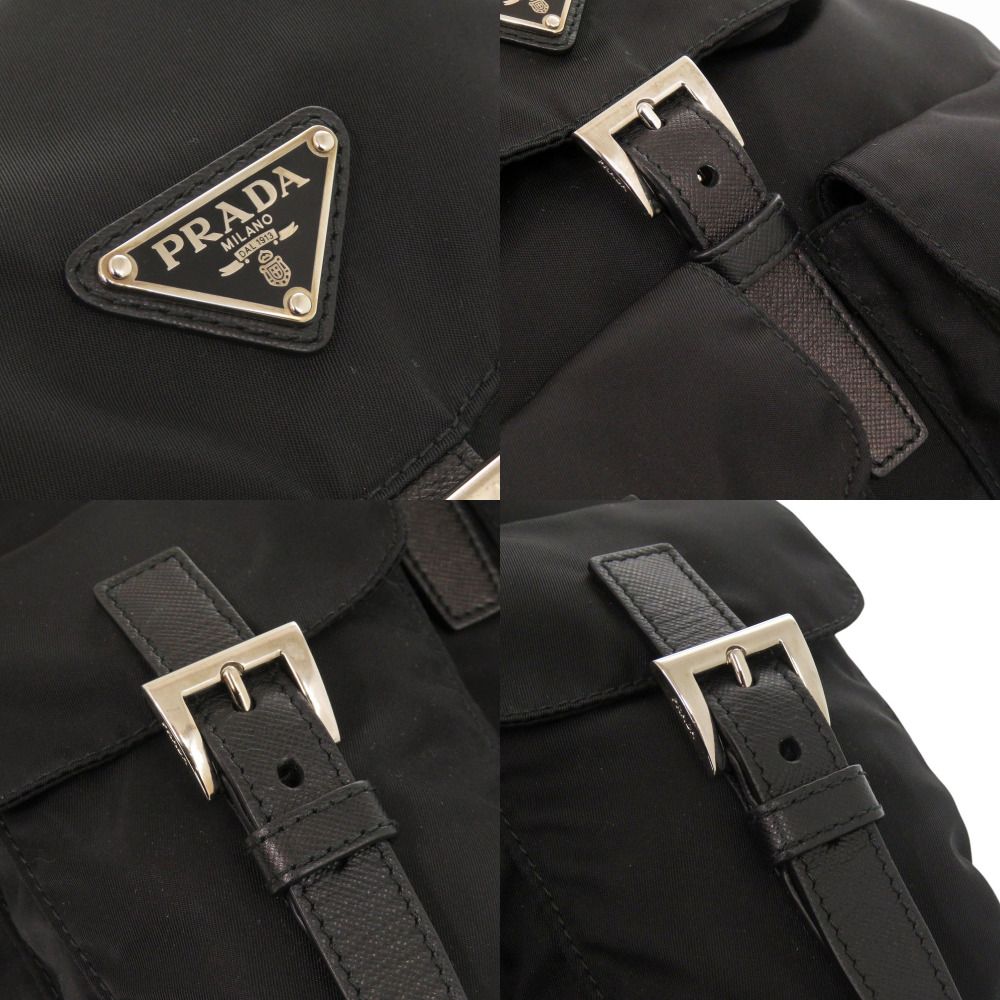 美品 プラダ スモール Re-Nylon バックパック BZ6677 ナイロン レザー 