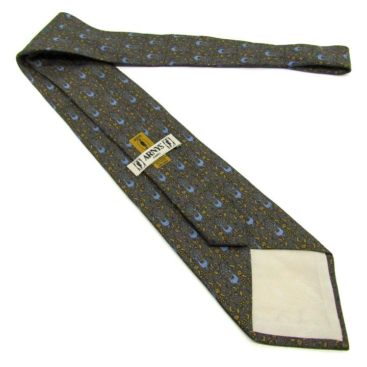 アルニス ブランド ネクタイ リーフ柄 高級 シルク PO メンズ グリーン