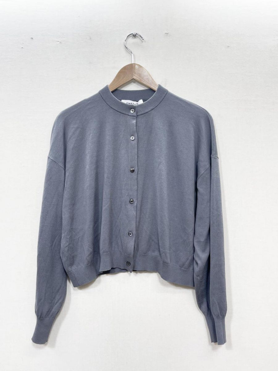 ENFOLD エンフォルド WIDE CROPPED CARDIGAN クルーネック