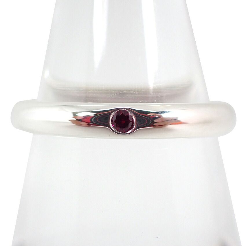 ティファニー 925 ルビー スタッキングバンド リング /8号/j169-3