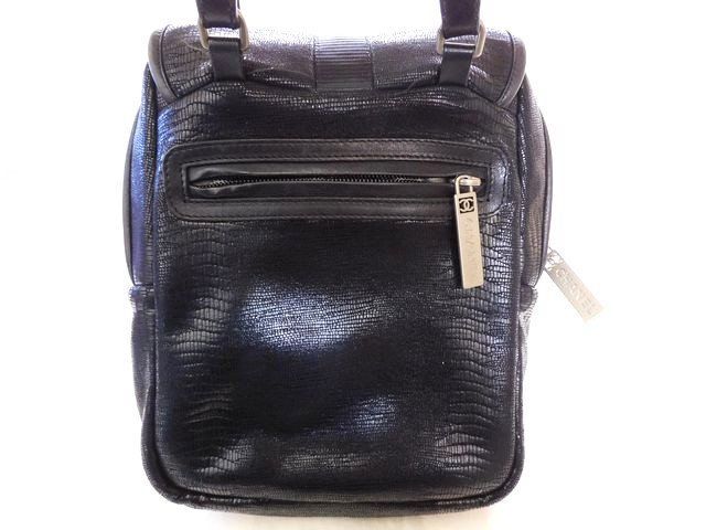 CHANEL シャネル スポーツライン □ リザード型押し ショルダーバッグ