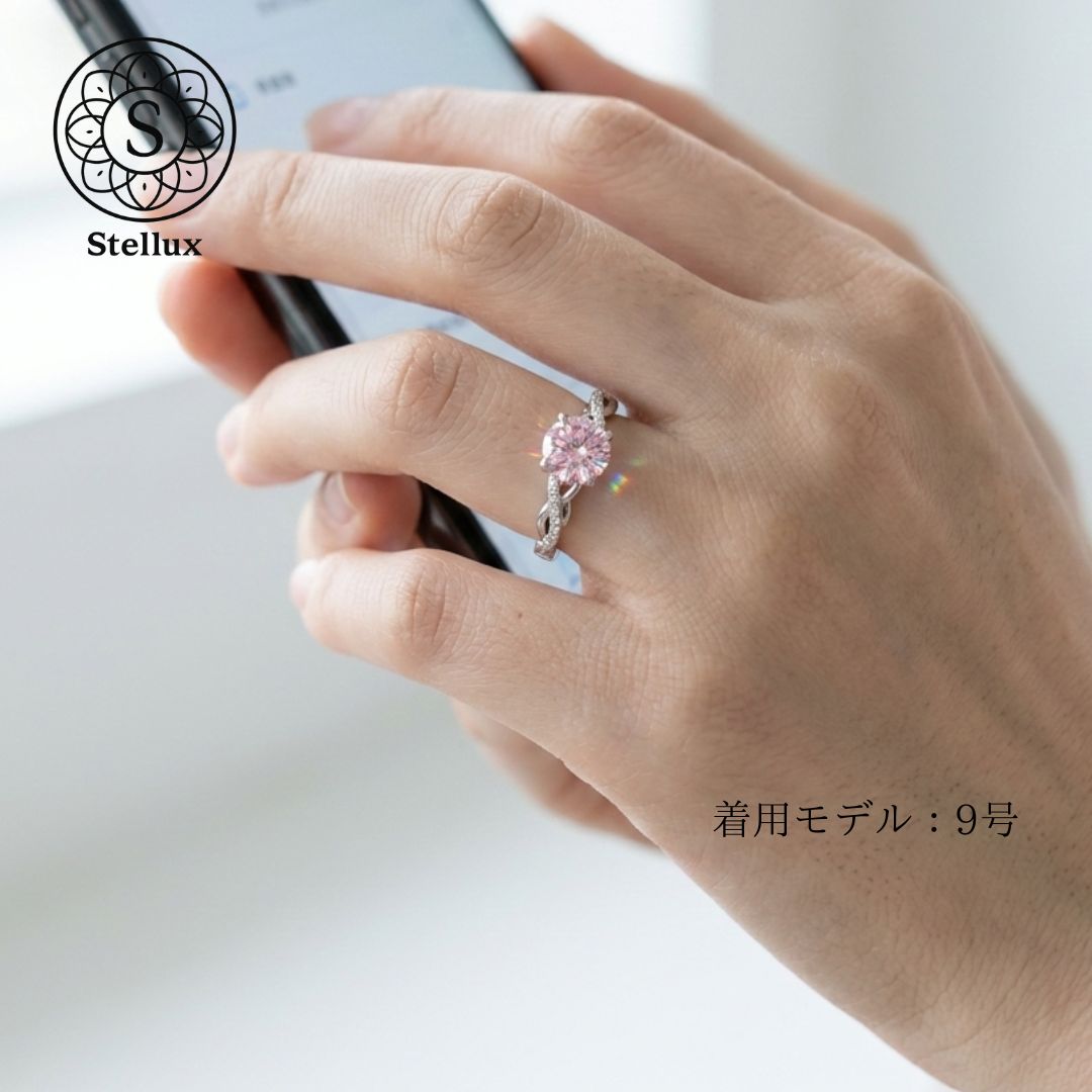 希少ピンク×1ctモアサナイト】S925リング GRA鑑定書付/高級ジュエリー 希少ピンク×1ctモアサナイト】S925リング GRA鑑定書付/高級ジュエリー
