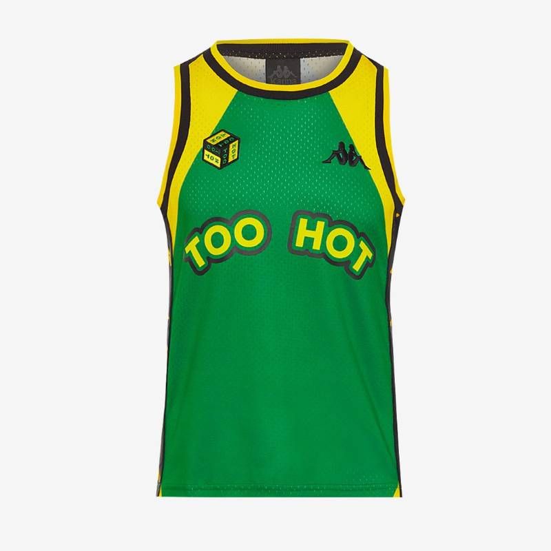 【送料無料・匿名配送】Kappa カッパ ジャマイカ代表 2024 x Too Hot 公式 ベスト タンクトップ シングレット 緑 黄 黒 新品 正規品 日本未発売 1998W杯 復刻