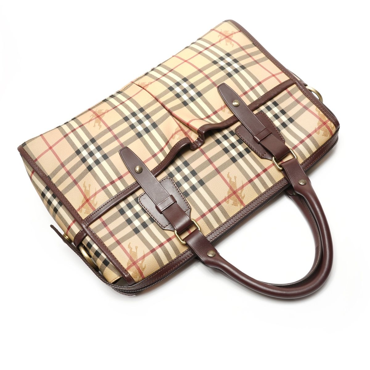 BURBERRY バーバリー ボストンバッグ ノバチェック PVC【中古】 - メルカリ