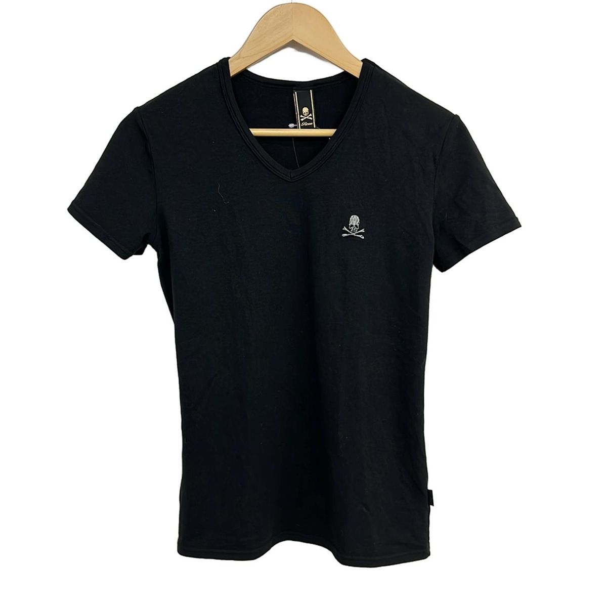Roen(ロエン) 半袖Tシャツ サイズJP S メンズ - 黒×シルバー Vネック 