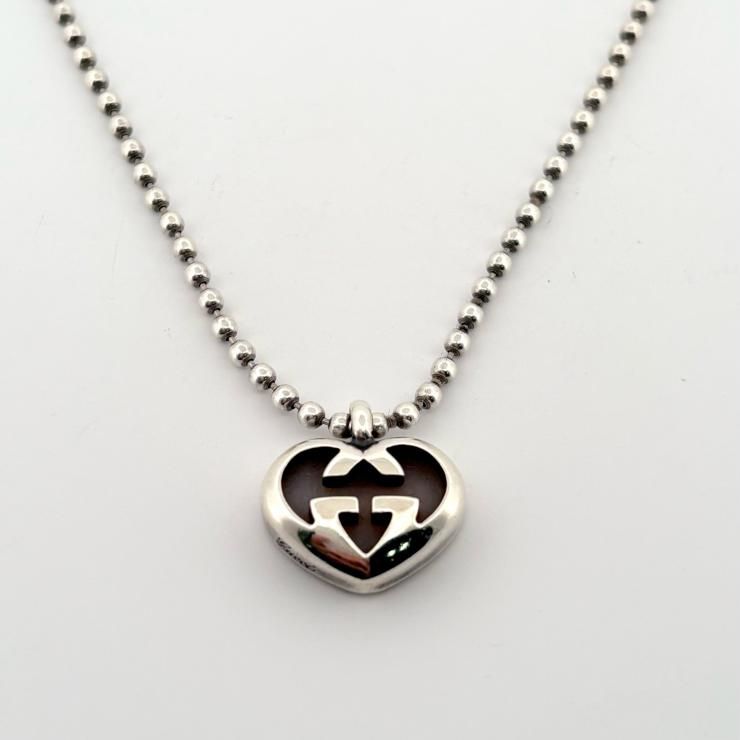 GUCCI ハートインターロッキングG ネックレス SV925 シルバー GG 鑑定