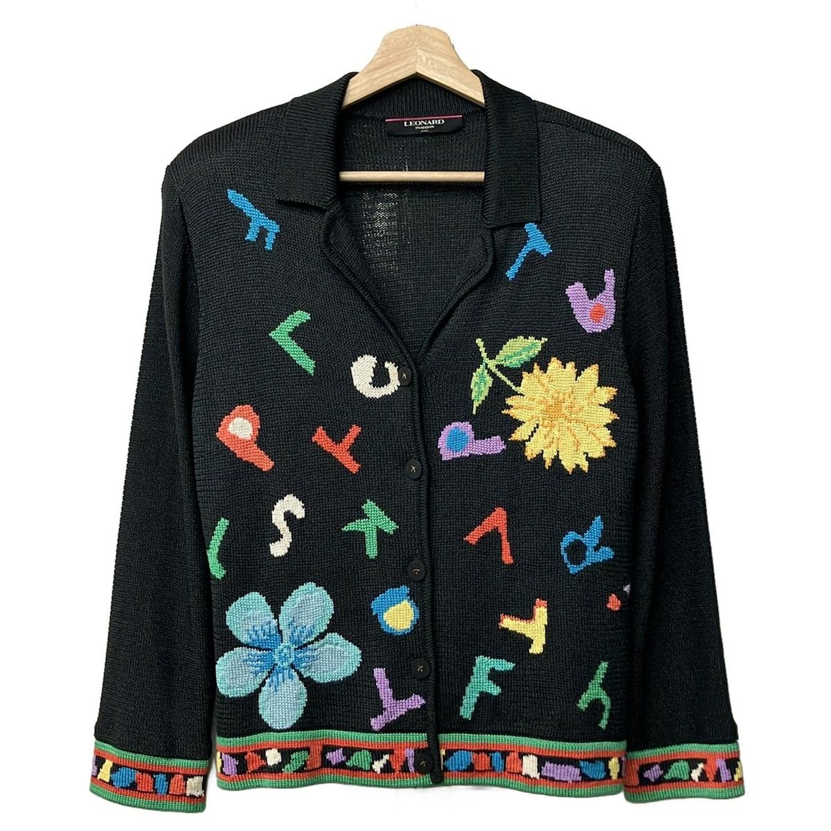 LEONARD(レオナール) カーディガン サイズL レディース美品 - 黒