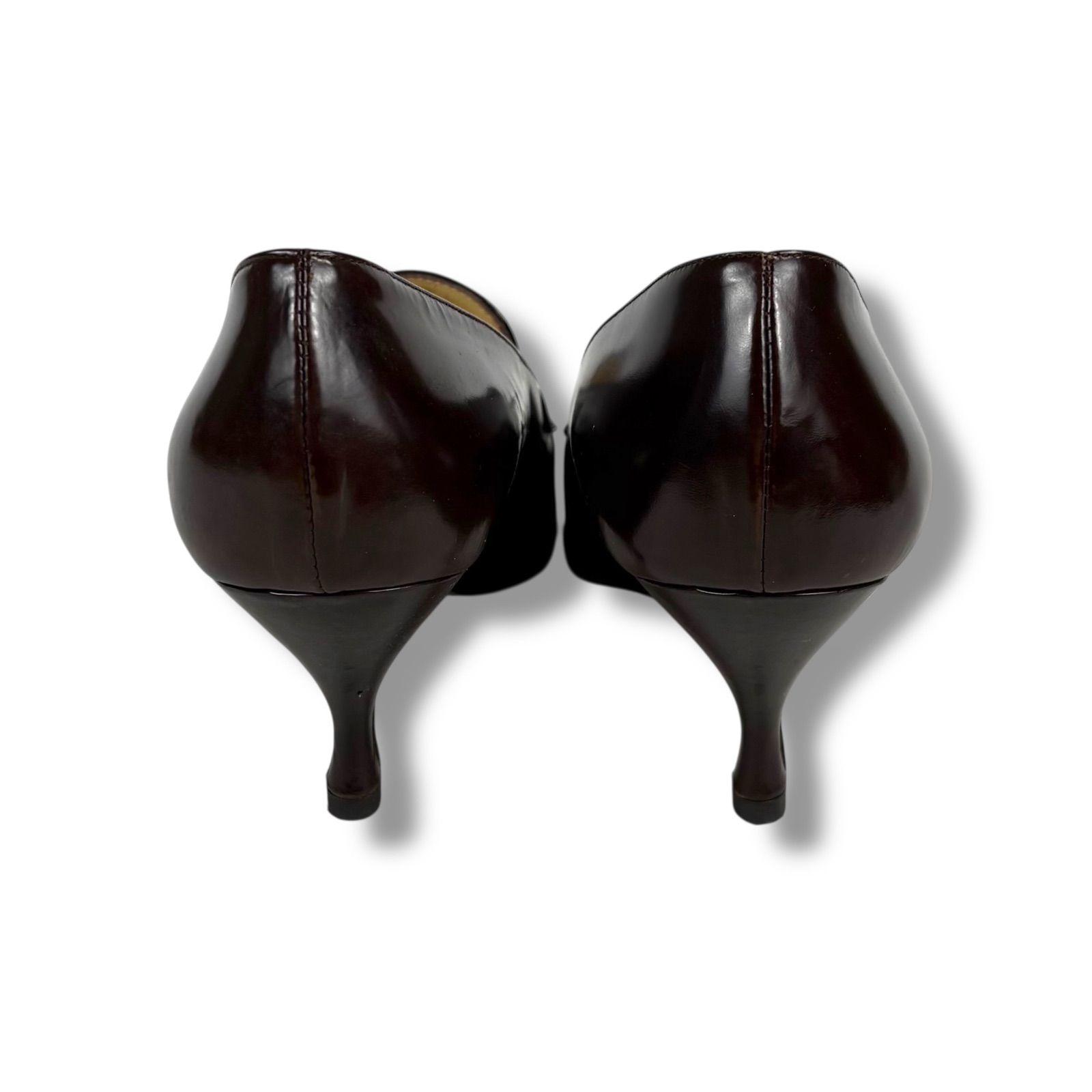 グッチ GUCCI ホースビット ポインテッドトゥ パンプス ブラウン