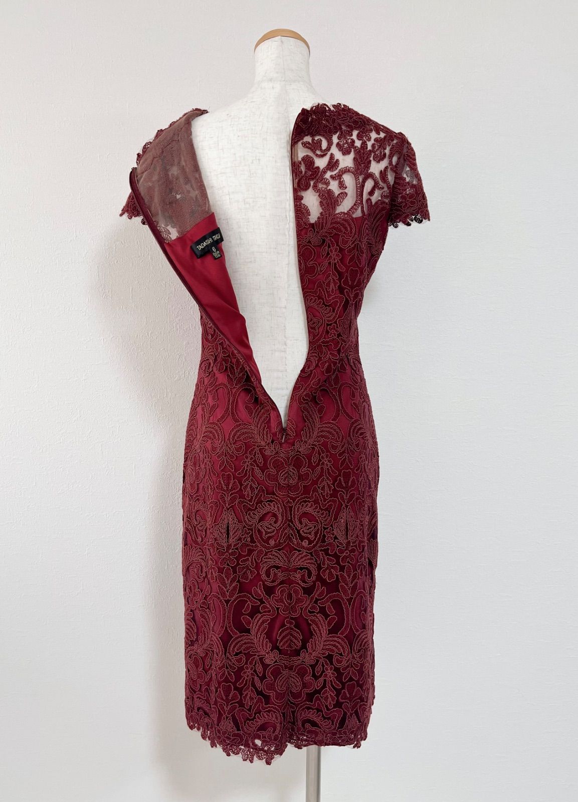TADASHI SHOJI タダシショージ レース ワンピース ボルドー 6 - メルカリ