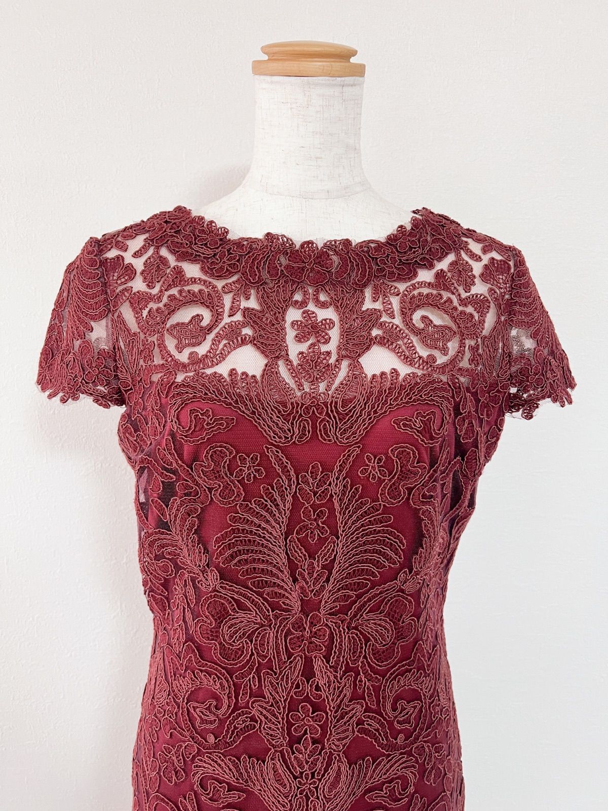 TADASHI SHOJI タダシショージ レース ワンピース ボルドー 6 - メルカリ