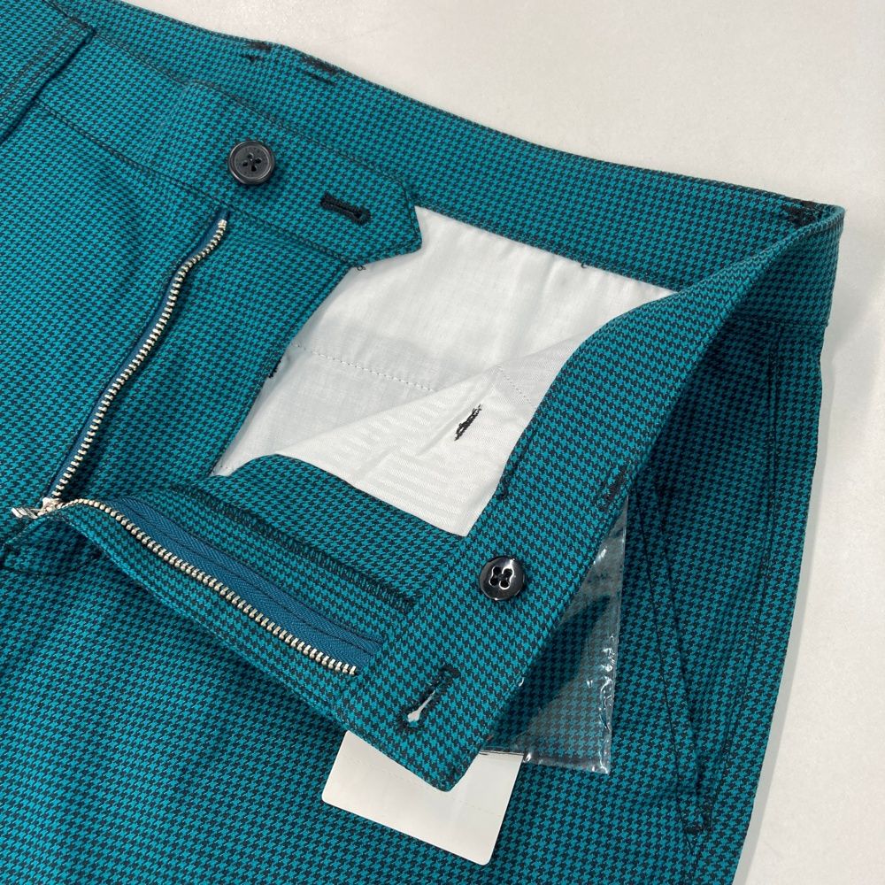 サイズ：6 JACK BUNNY ジャックバニー ストレッチパンツ 千鳥柄 ブルー