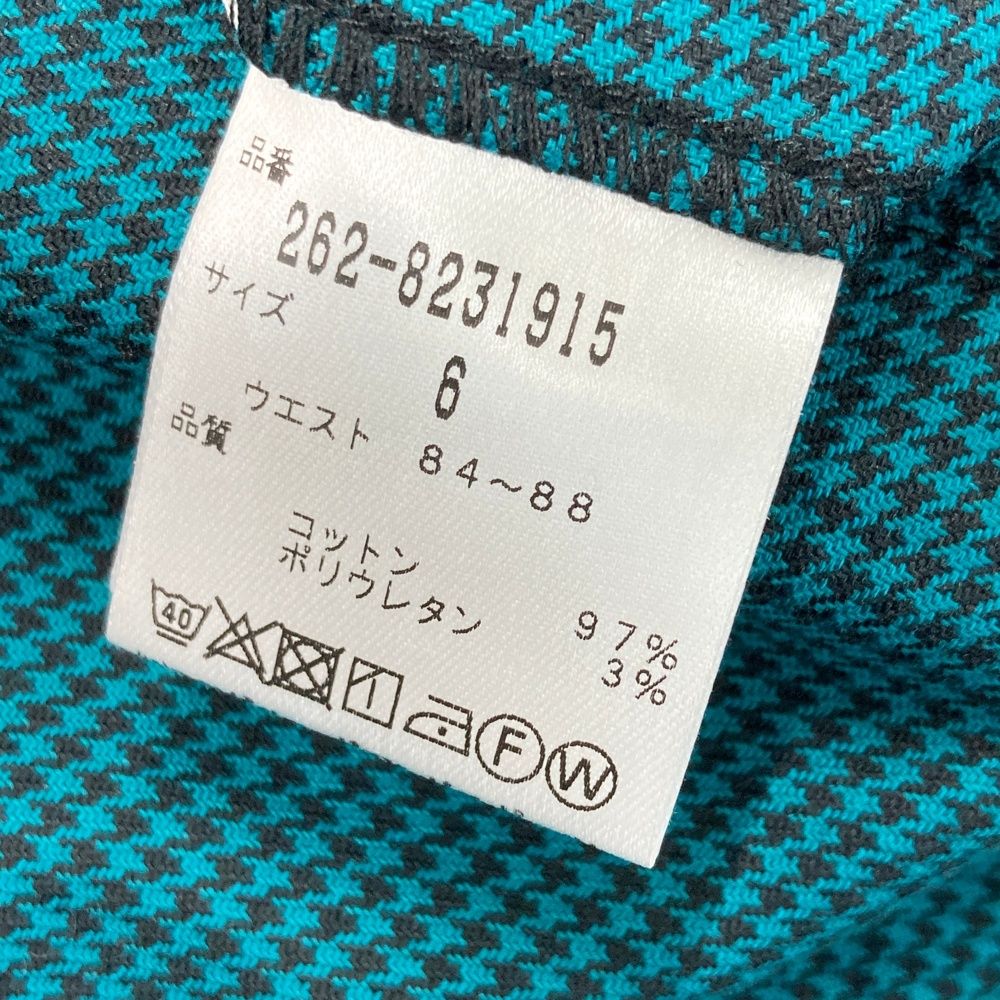 サイズ：6 JACK BUNNY ジャックバニー ストレッチパンツ 千鳥柄 ブルー