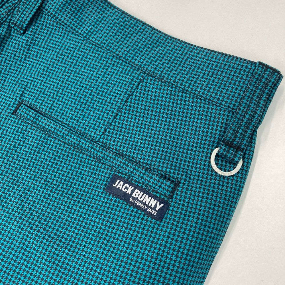 サイズ：6 JACK BUNNY ジャックバニー ストレッチパンツ 千鳥柄 ブルー