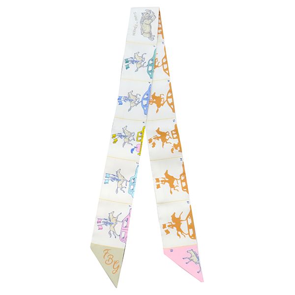 エルメス HERMES スカーフ ツイリー シルク グリペール×ヴェール