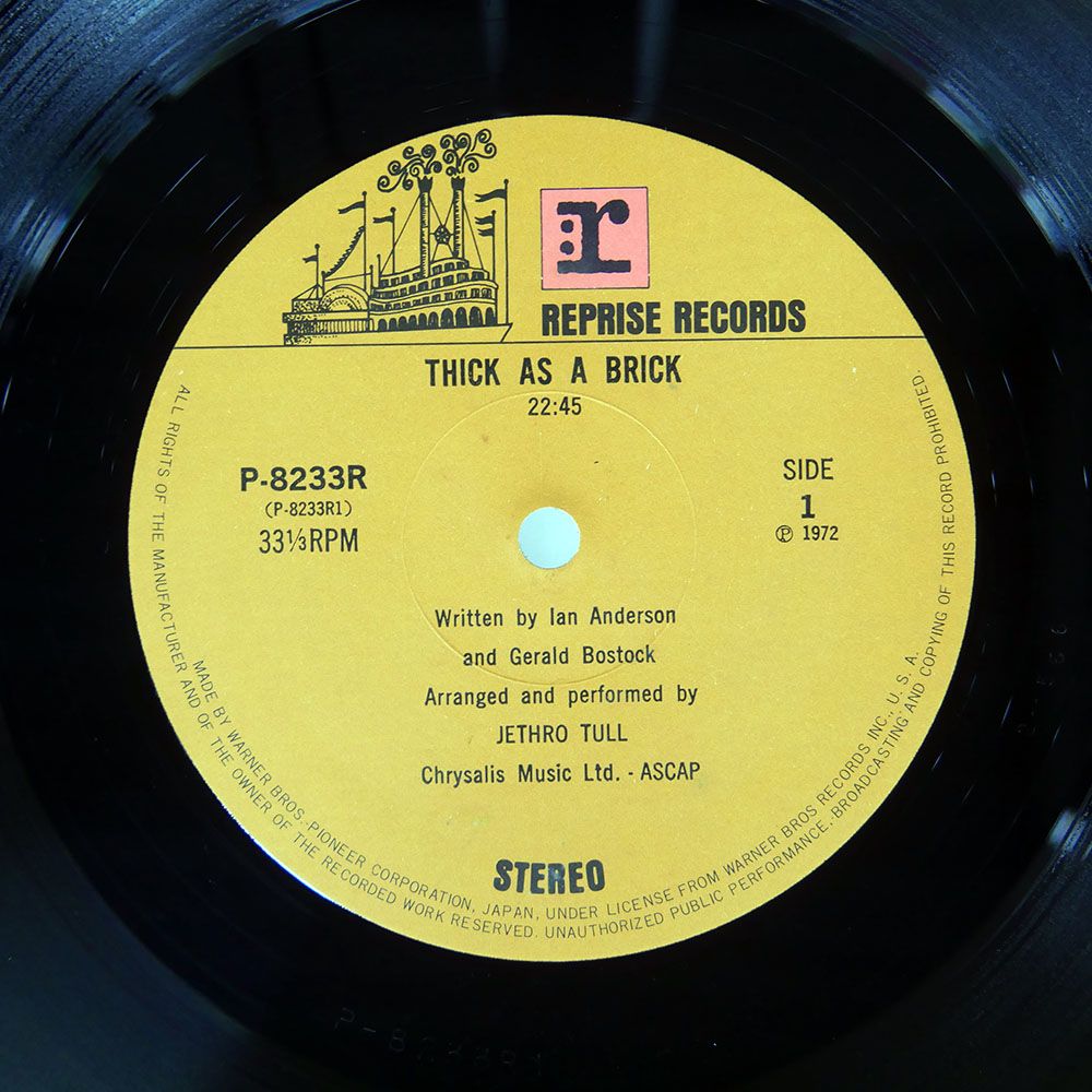 国内盤 JETHRO TULL/THICK AS A BRICK/REPRISE P8233R LP - メルカリ