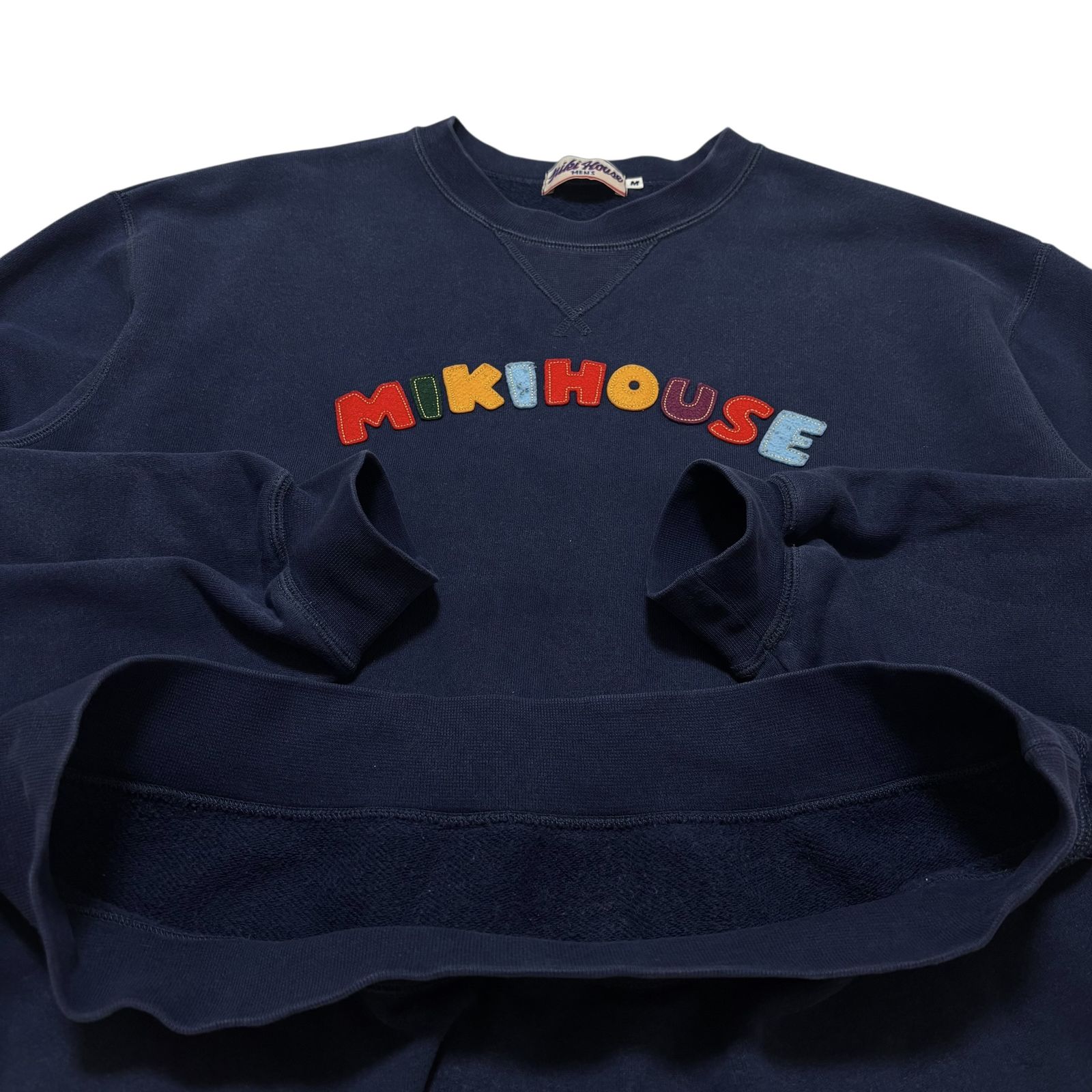古着 ミキハウス MIKIHOUSE スウェット トレーナー アップリケロゴ