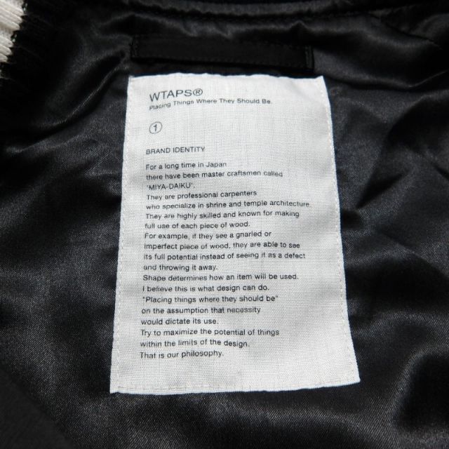 WTAPS 17aw V=A JACKET RACO SATIN 日本製 サイズ1 172TQDT-JKM01S
