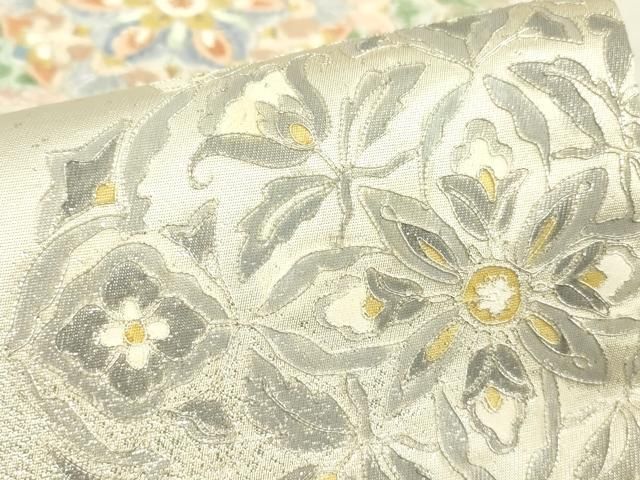 平和屋着物▽西陣 総刺繍 駒刺繍 太鼓柄袋帯 切嵌蜀江更紗