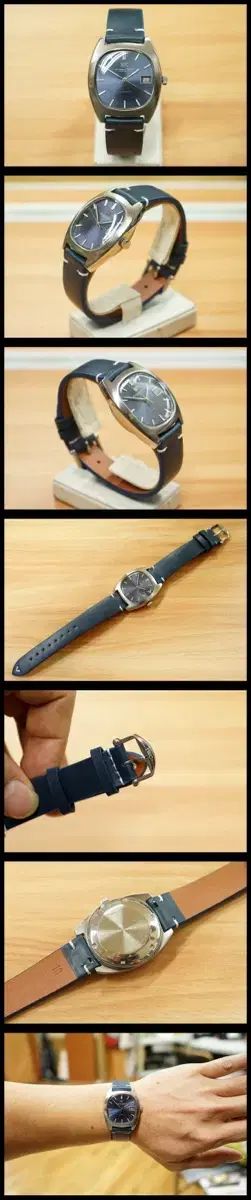  70s iwc オールド インター TV スクリーン ブルー ダイアル 8541b オートマティック 時計 抜け感 自動巻き時計 腕時計(アナログ)