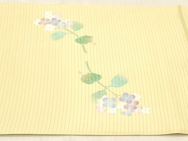 平和屋着物＊夏物 絽塩瀬 九寸開き名古屋帯 友禅 作家物 草花文 正絹