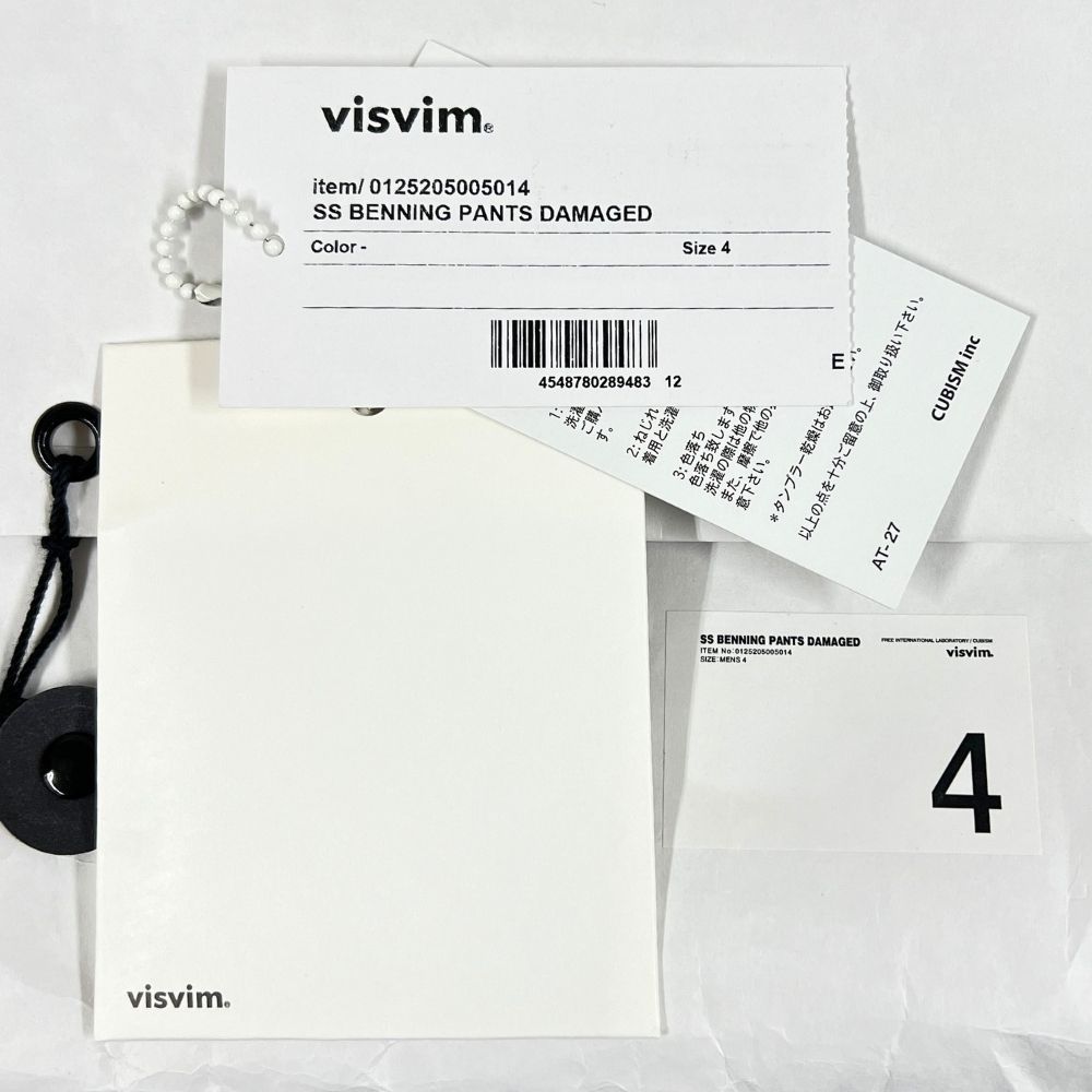 VISVIM ビズビム 品番 0125205005014 SS BENNING PANTS DAMAGED 加工