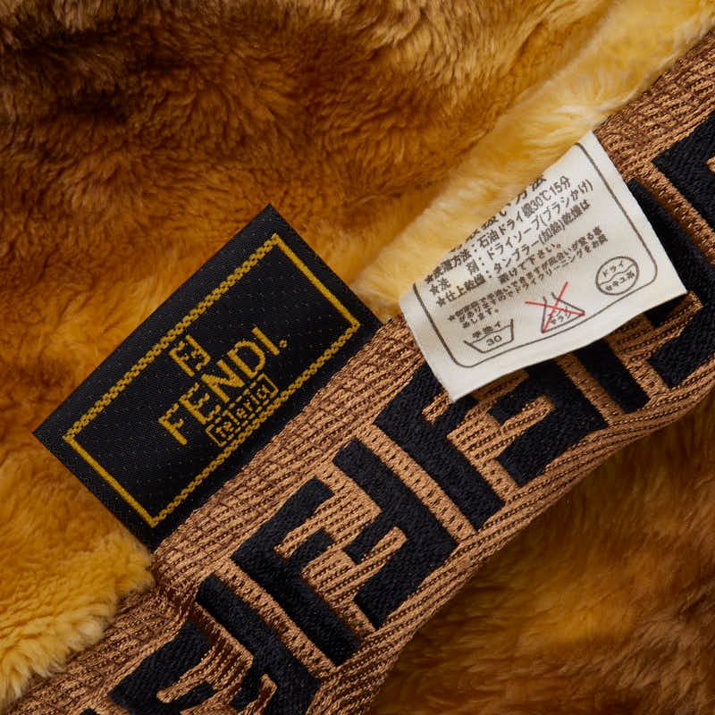 フェンディ ズッカ ブランケット ひざ掛け 毛布 ブラウン アクリル