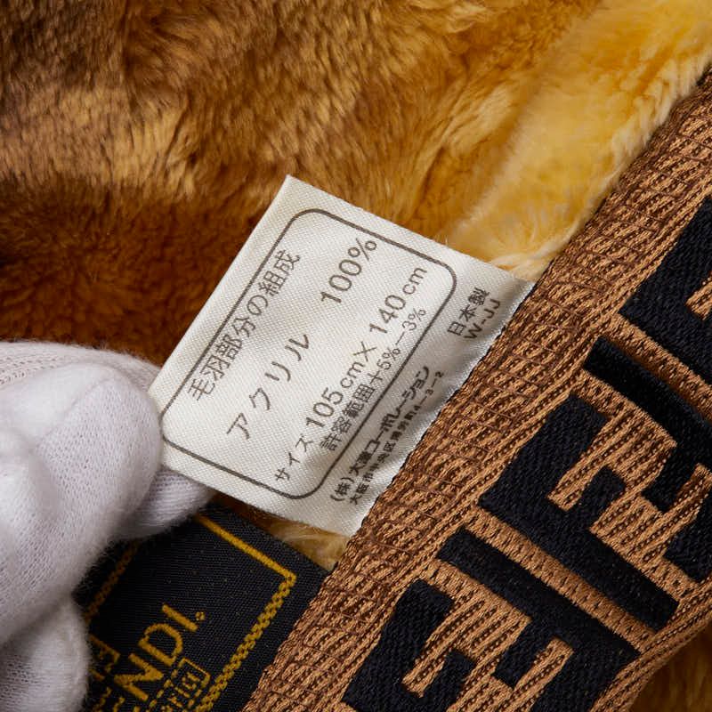 フェンディ ズッカ ブランケット ひざ掛け 毛布 ブラウン アクリル