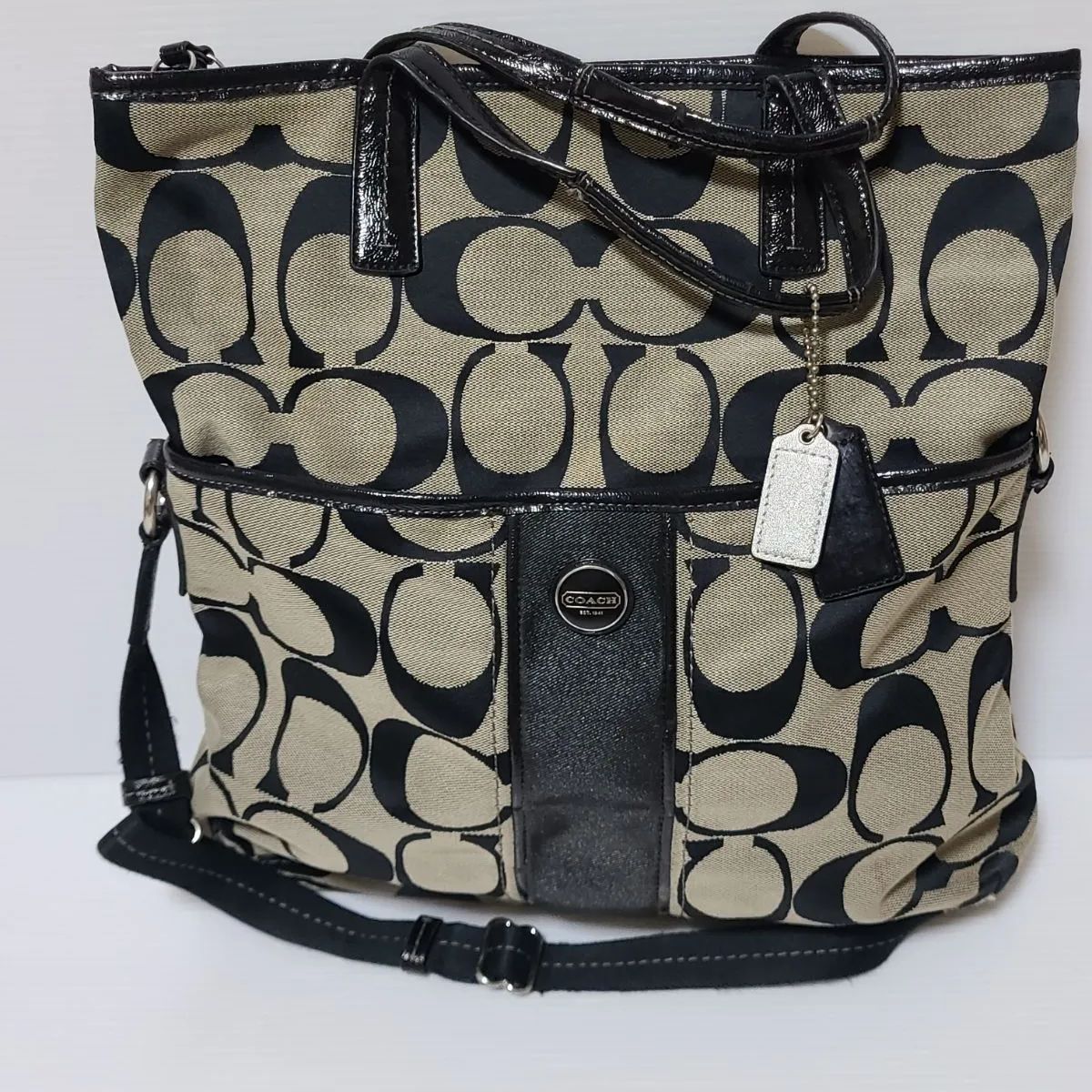 Coach コーチ トートバッグ キャンバス シグネチャー 黒 2way - メルカリ
