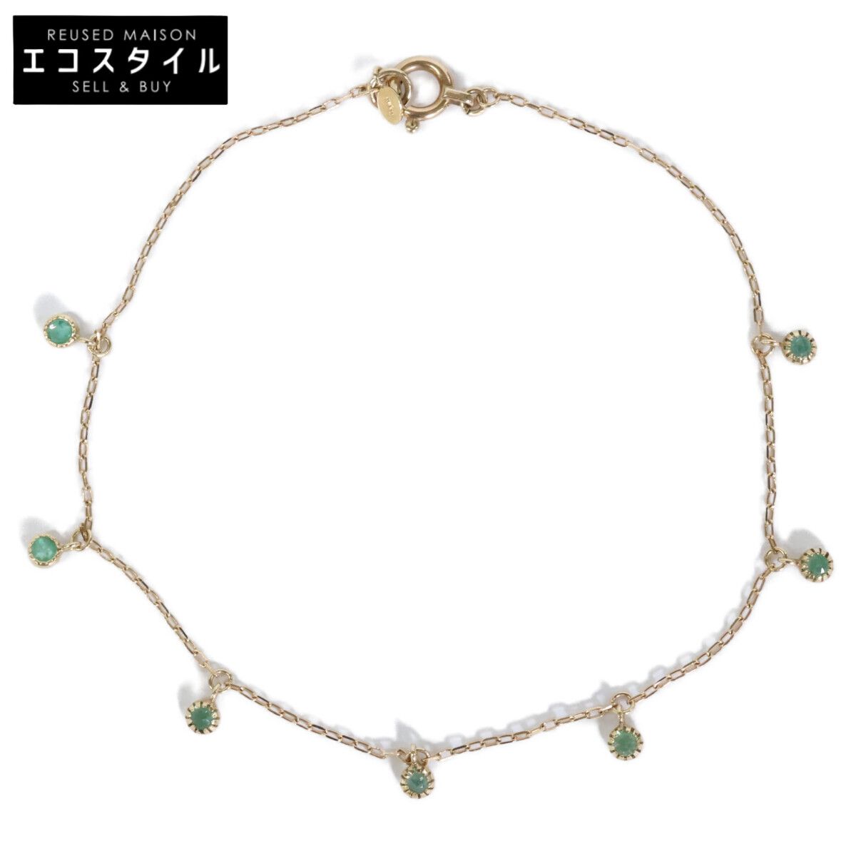 agete アガット 【美品】K10 エアドリーミー エメラルド チェーン