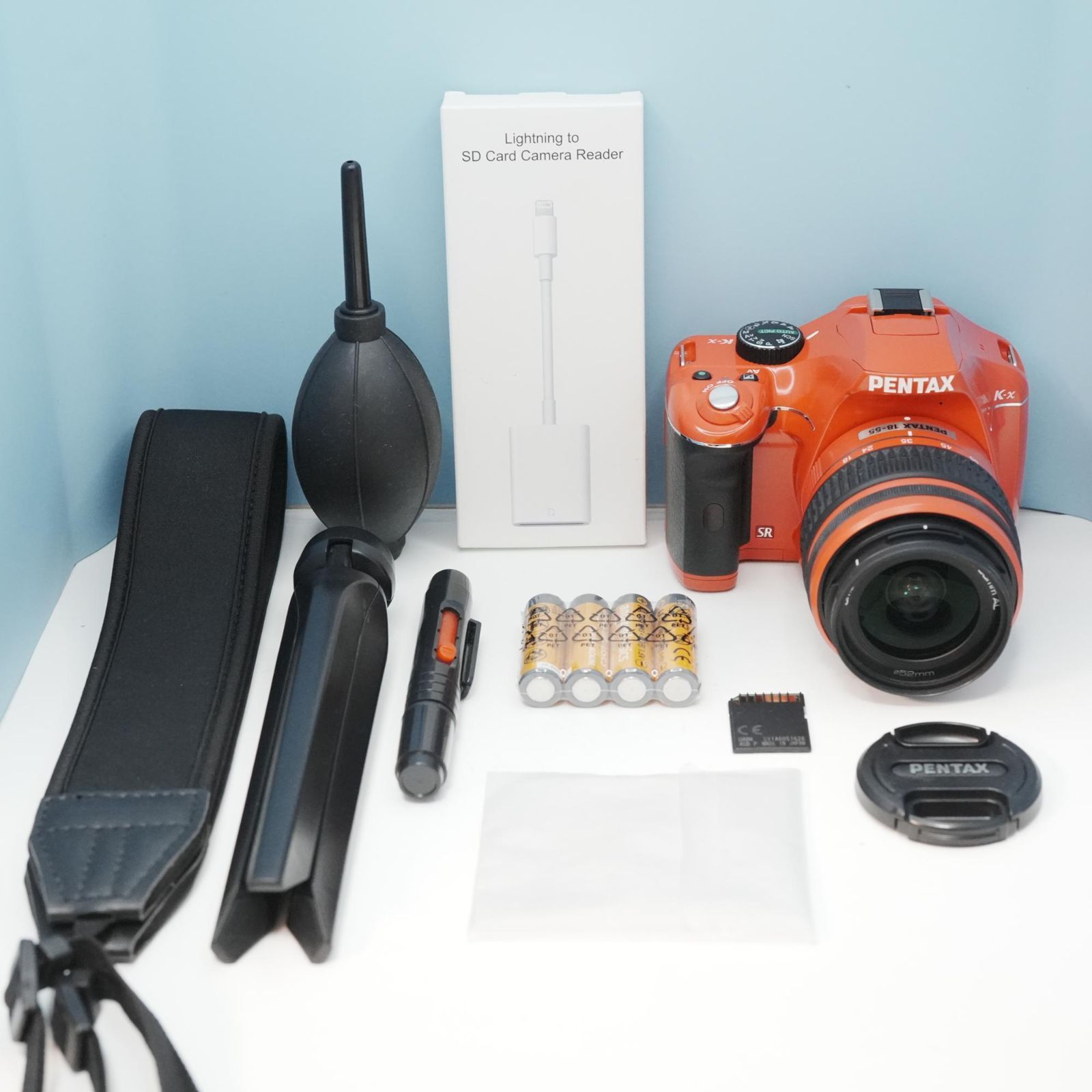 PENTAX K-x SR 赤色 一眼レフ スマホ転送OK フルセット 極美品 a5913