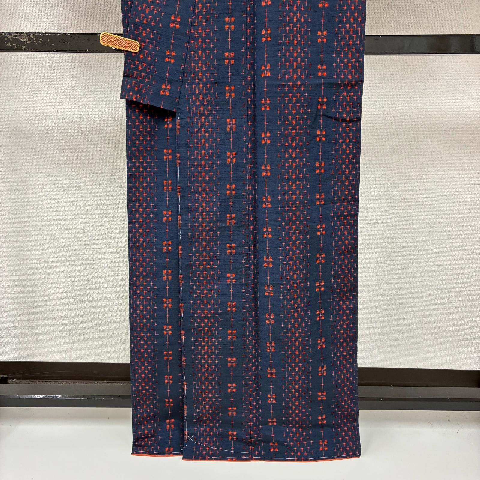 真綿紬 正絹 藍染め 素敵な絣 袷 着物 MK-4344 - メルカリ